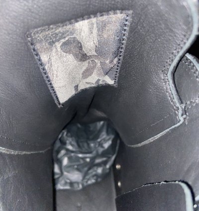 Rick Owens leather zip high top sneakers black on black