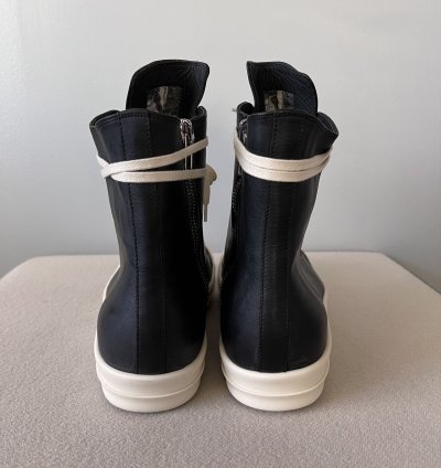 Rick Owens Lido High Top Ramones in Black Leather