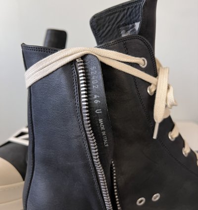 Rick Owens Lido High Top Ramones in Black Leather