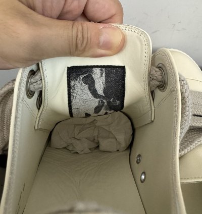 RICK OWENS LIDO MILK JUMBO LACES RAMONES LOW SNEAKERS