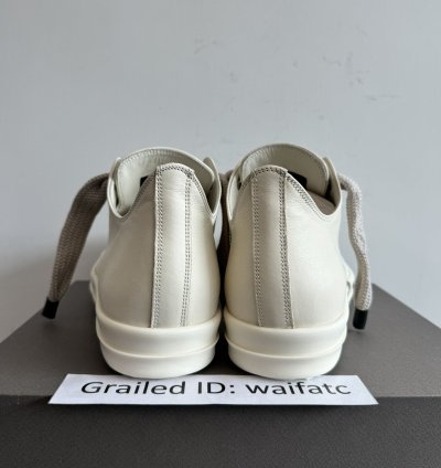RICK OWENS LIDO MILK JUMBO LACES RAMONES LOW SNEAKERS
