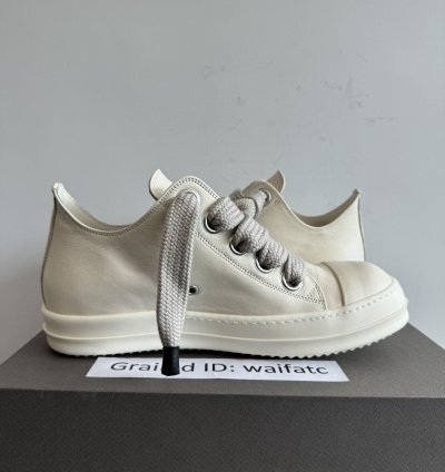 RICK OWENS LIDO MILK JUMBO LACES RAMONES LOW SNEAKERS