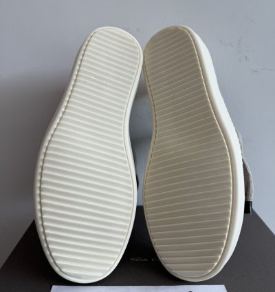 RICK OWENS LIDO MILK JUMBO LACES RAMONES LOW SNEAKERS