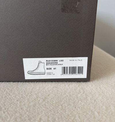 Rick Owens LIDO Ramones Hi in Black Leather