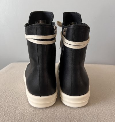 Rick Owens LIDO Ramones Hi in Black Leather