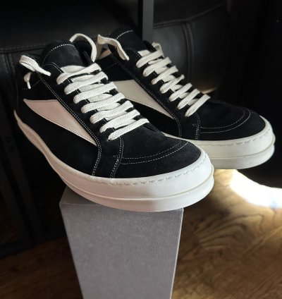 Rick Owens Luxor Black Suede Vintage Sneakers 45