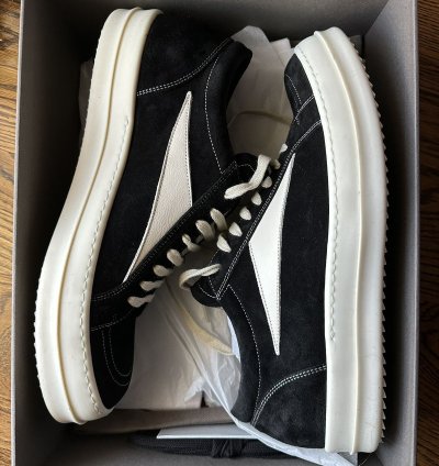 Rick Owens Luxor Black Suede Vintage Sneakers 45