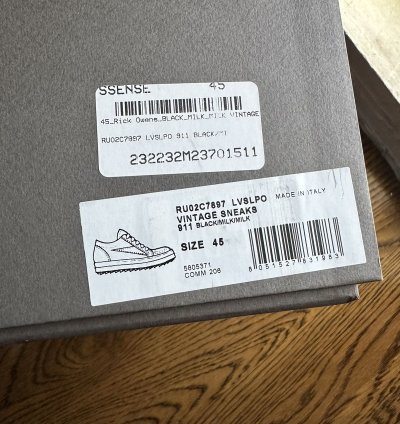 Rick Owens Luxor Black Suede Vintage Sneakers 45