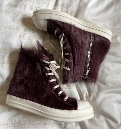 Rick Owens Luxor Pony Hair Ramones Amethyst - Size 44