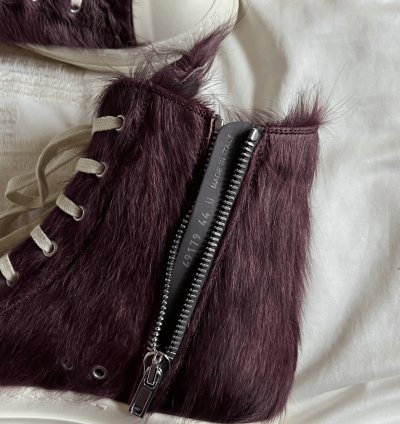 Rick Owens Luxor Pony Hair Ramones Amethyst - Size 44