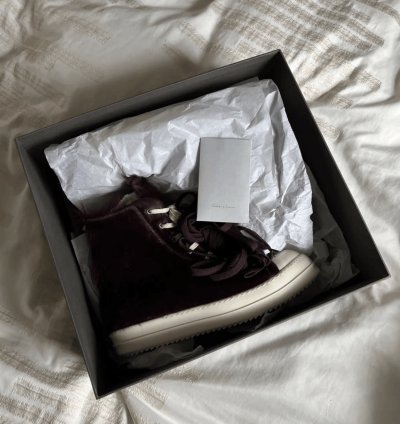 Rick Owens Luxor Pony Hair Ramones Amethyst - Size 44
