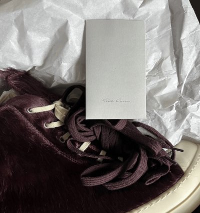 Rick Owens Luxor Pony Hair Ramones Amethyst - Size 44
