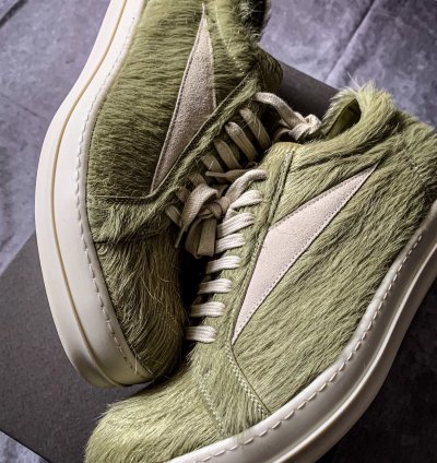 Rick Owens Luxor Runaway Vintage Low Dirty Acid Cow Fur