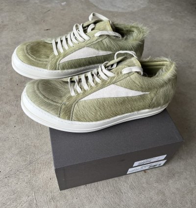 Rick Owens Luxor Vintage Sneaker Dirty Acid Pony Fur 45