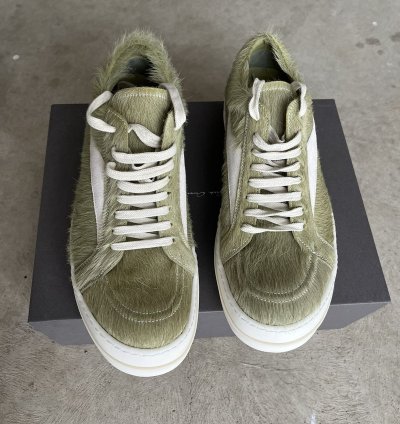 Rick Owens Luxor Vintage Sneaker Dirty Acid Pony Fur 45