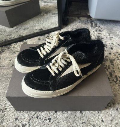 Rick Owens Mainline Calf Hair Vintage Sneakers