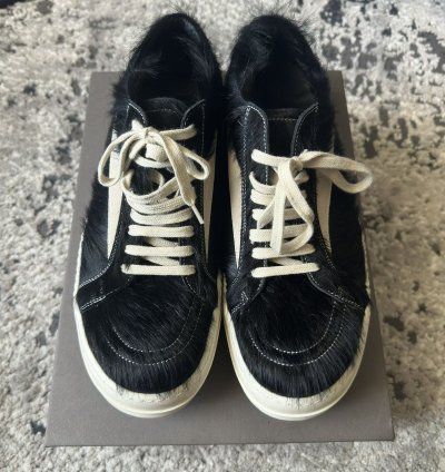 Rick Owens Mainline Calf Hair Vintage Sneakers