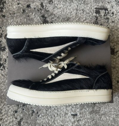Rick Owens Mainline Calf Hair Vintage Sneakers