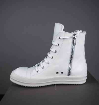 Rick Owens Mainline Chalk White Leather Ramones