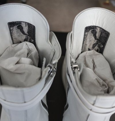Rick Owens Mainline Chalk White Leather Ramones