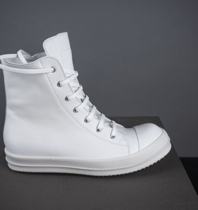 Rick Owens Mainline Chalk White Leather Ramones