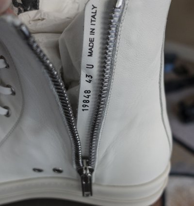Rick Owens Mainline Chalk White Leather Ramones