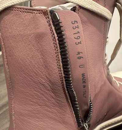 Rick Owens mainline leather ramones dusty pink size 46