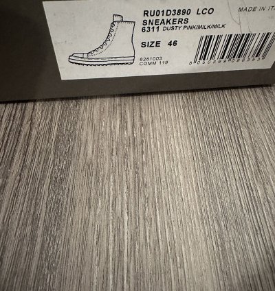 Rick Owens mainline leather ramones dusty pink size 46