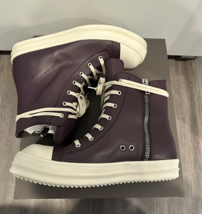 Rick Owens Mainline Leather Ramones High Amethyst Size 43