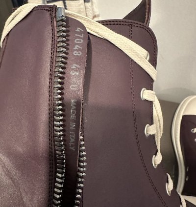 Rick Owens Mainline Leather Ramones High Amethyst Size 43