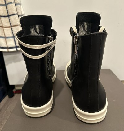 Rick owens mainline leather Ramones High Black Milk Size 42