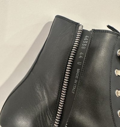 Rick owens mainline leather Ramones High Black Milk Size 44