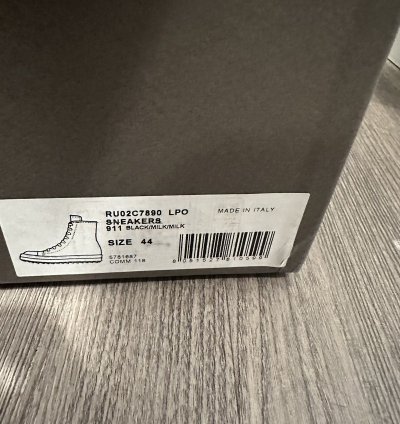 Rick owens mainline leather Ramones High Black Milk Size 44