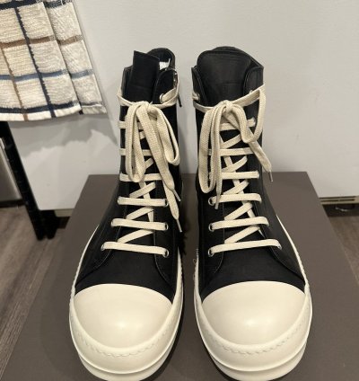 Rick Owens mainline leather ramones high black size 41 5