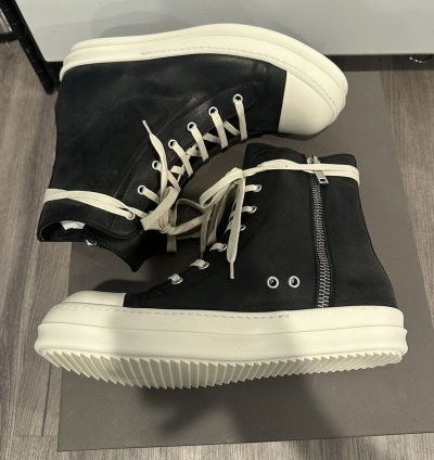 Rick Owens mainline leather ramones high black size 41 5