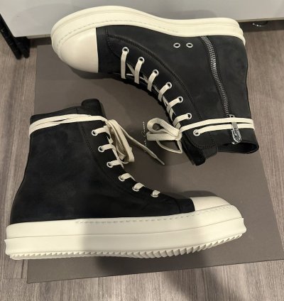 Rick Owens mainline leather ramones high black size 41 5