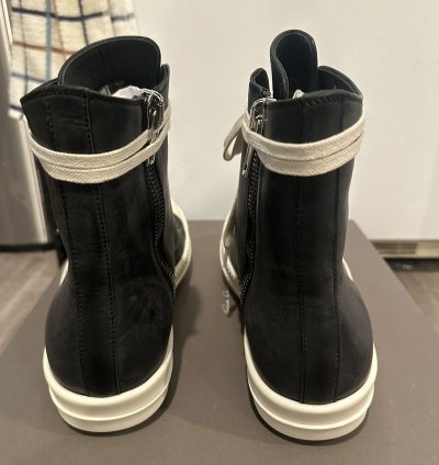 Rick Owens mainline leather ramones high black size 41 5