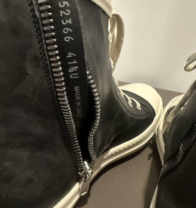 Rick Owens mainline leather ramones high black size 41 5