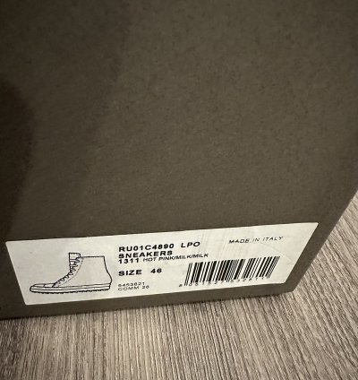 Rick Owens Mainline Leather Ramones High Hot Pink Size 46