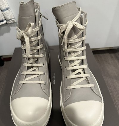 Rick owens mainline leather Ramones High pearl grey size 45