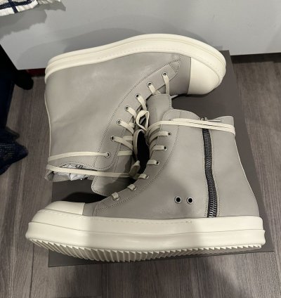 Rick owens mainline leather Ramones High pearl grey size 45