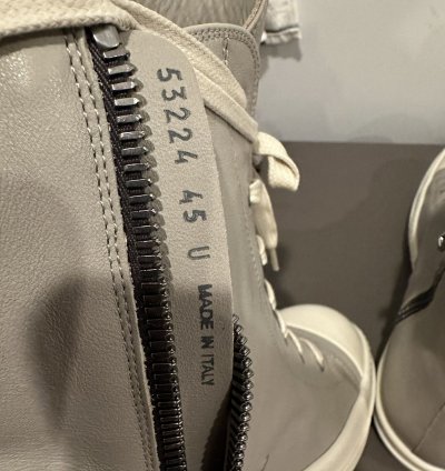 Rick owens mainline leather Ramones High pearl grey size 45