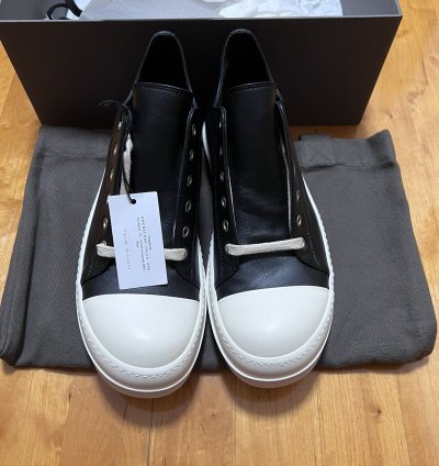Rick owens mainline leather ramones low top sneakers sz39 5