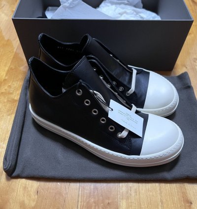 Rick owens mainline leather ramones low top sneakers sz39 5