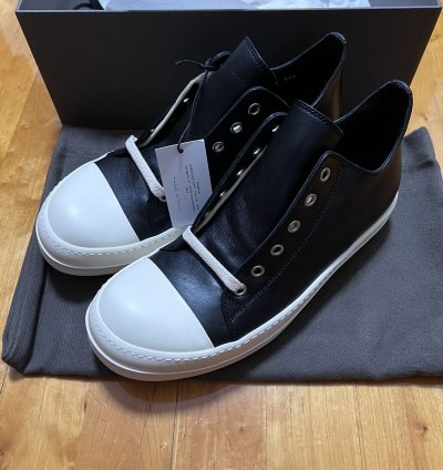 Rick owens mainline leather ramones low top sneakers sz39 5
