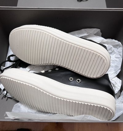 Rick owens mainline leather ramones low top sneakers sz39 5