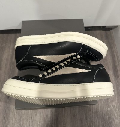 Rick Owens mainline leather vintage low black milk size 44