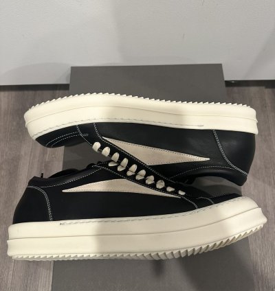 Rick Owens mainline leather vintage low black milk size 44