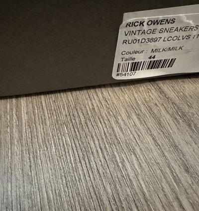Rick owens mainline leather vintage low milk size 44