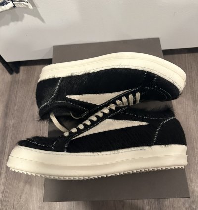 Rick Owens mainline pony hair vintage low black size 41 5